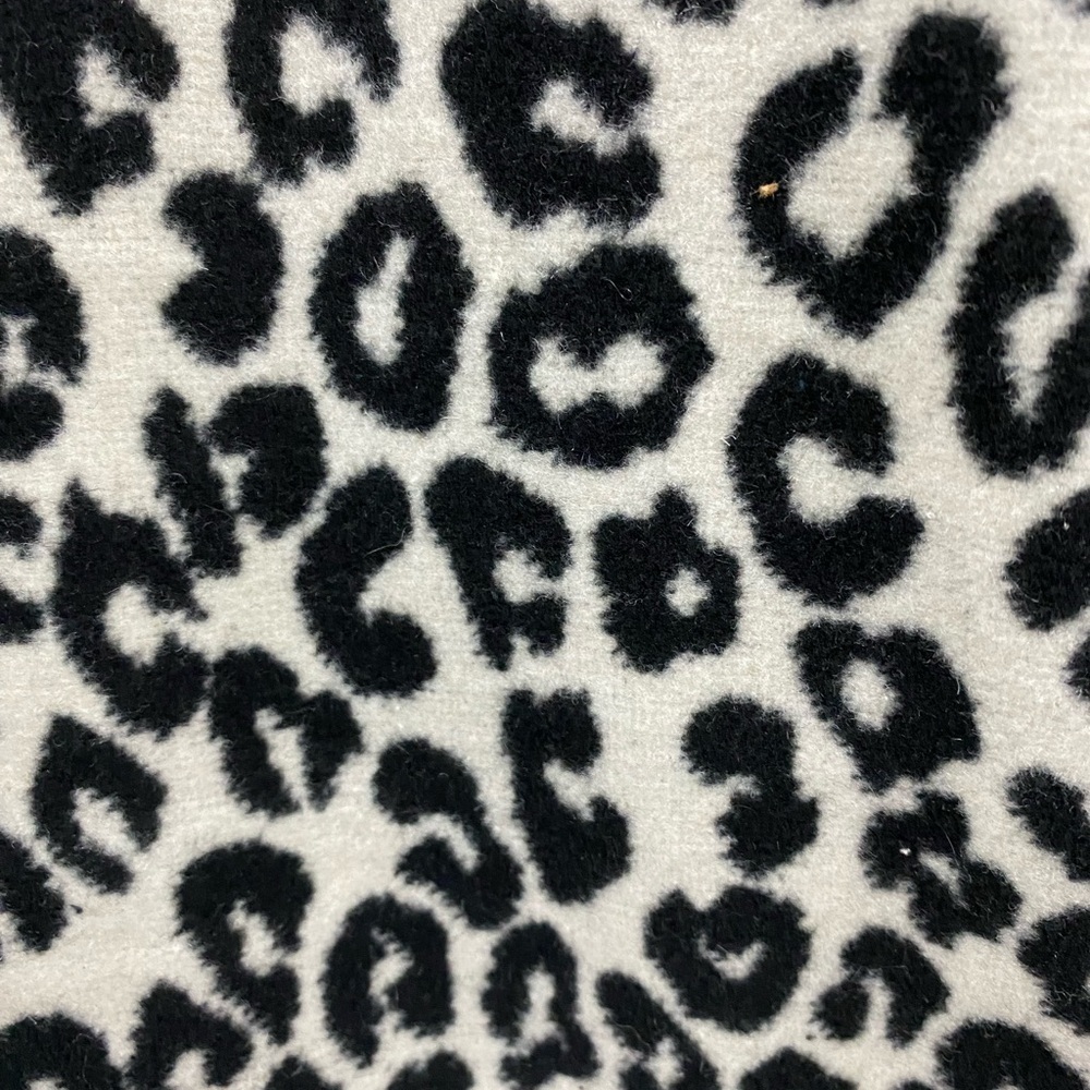 Rachel Zoe Coat Womens Size XS Black Ivory Leopard Trendy Single Button Peacoat - Picture 10 of 10